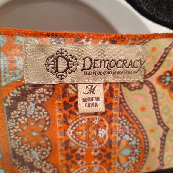 Democracy Colorful Stripe Chiffon Kimono Cardigan Cover Up Sz M Beach Festival - Picture 2 of 7